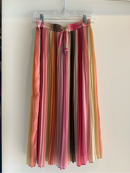 Scotch & Soda Dresses & Skirts - Scotch & Soda Striped Pleated Midi Skirt in Pink, Coral, Beige, Tan